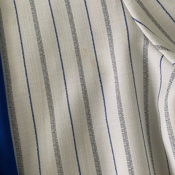 Vintage 80s Manhattan Plaza Bold Pinstripe Puff Sleeve Blazer Top USA Ma… - Picture 9 of 16